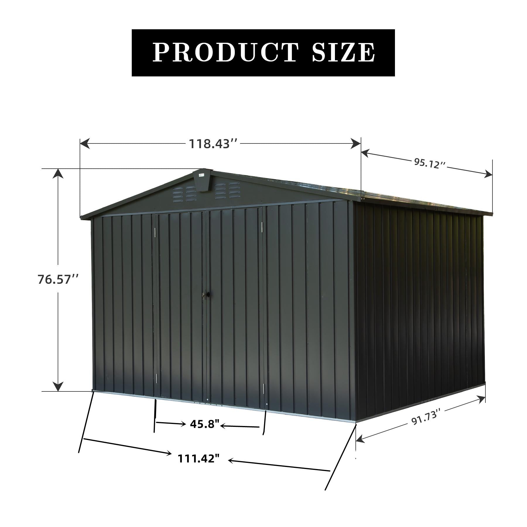 Storage Sheds Garden Shed With Metal Galvanized Steel Roof Outside Sheds&Outdoor Storage Clearance