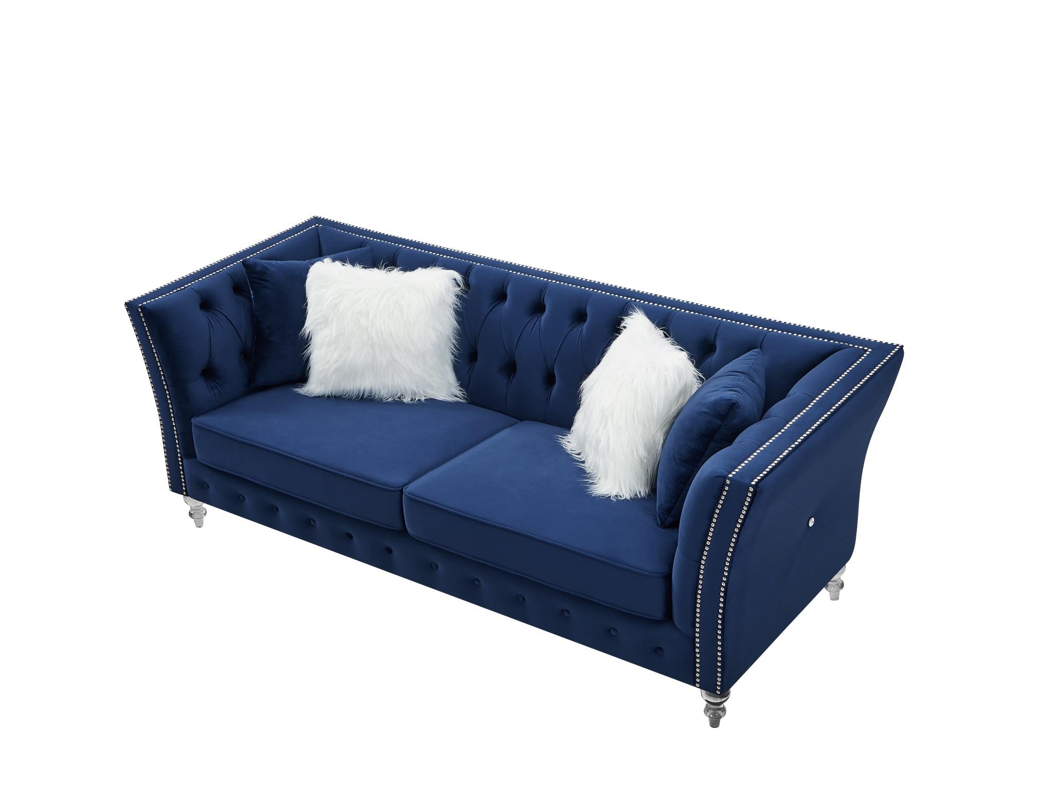 Solid Color Tufted Sofa For Living Room