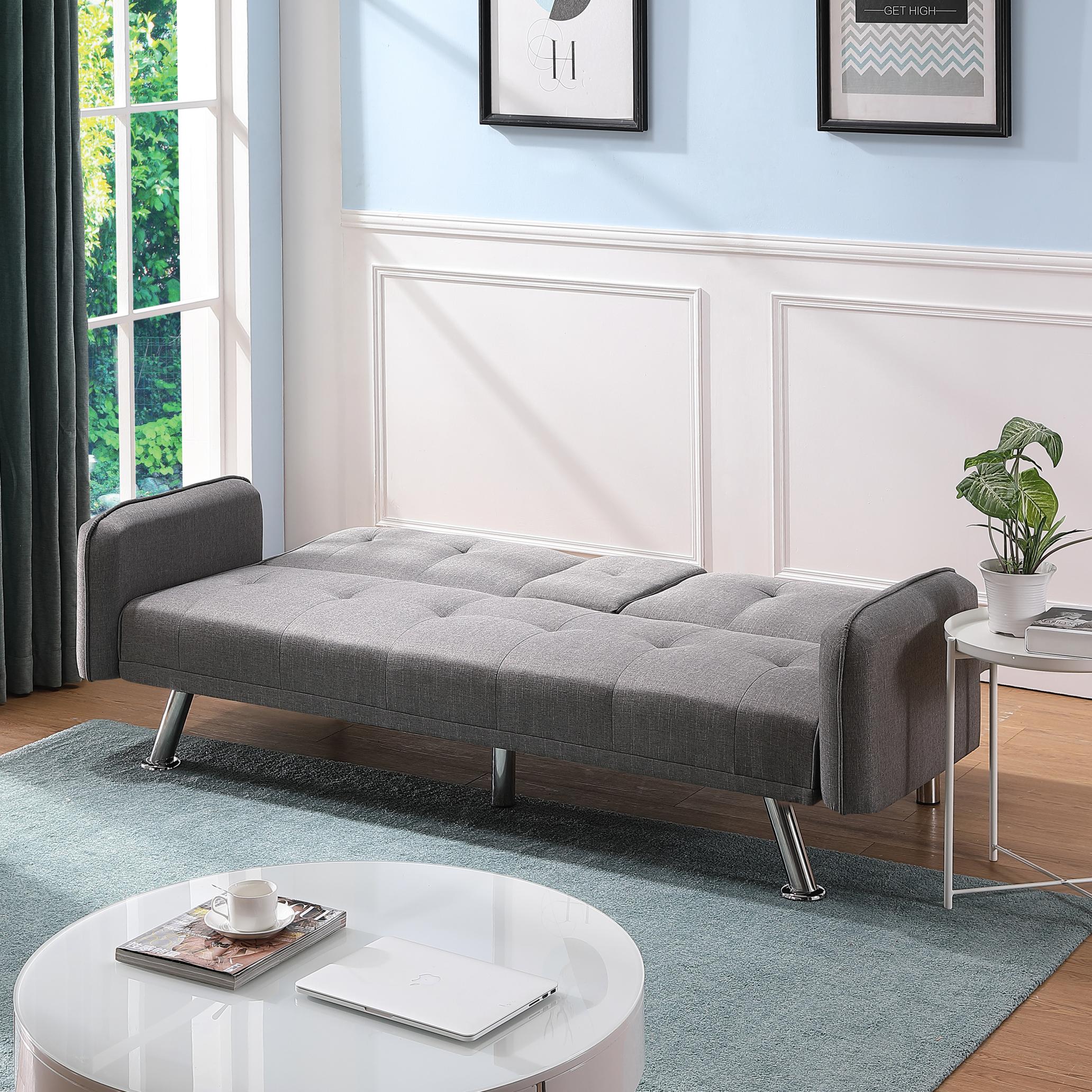 Sleeper Sofa Dark Grey Color