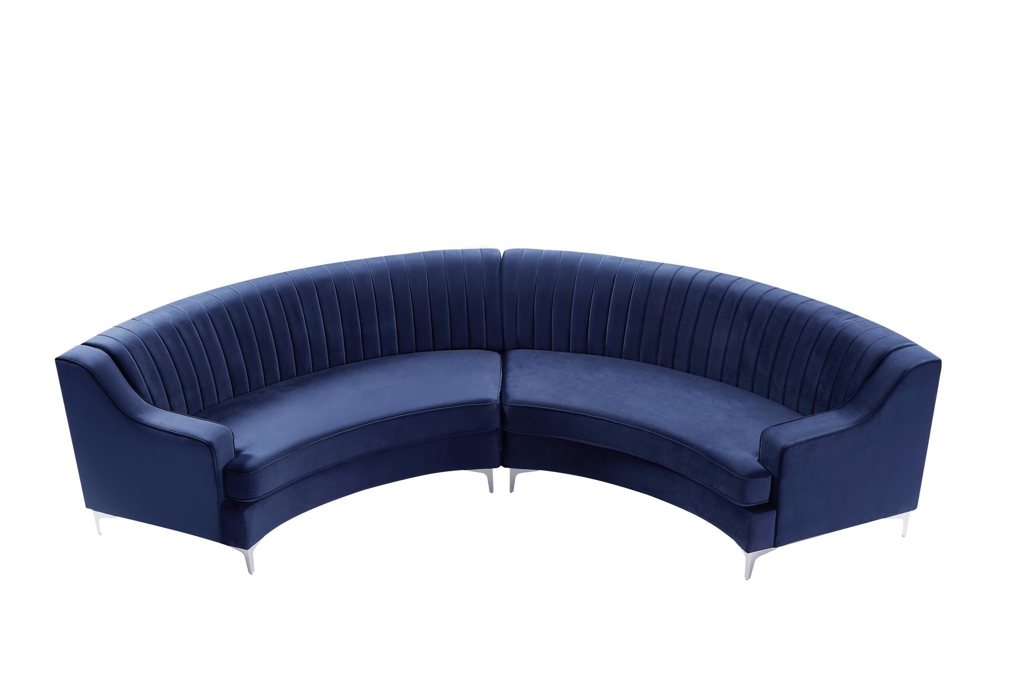 Velvet Curved Oversize Sofa For Living Room