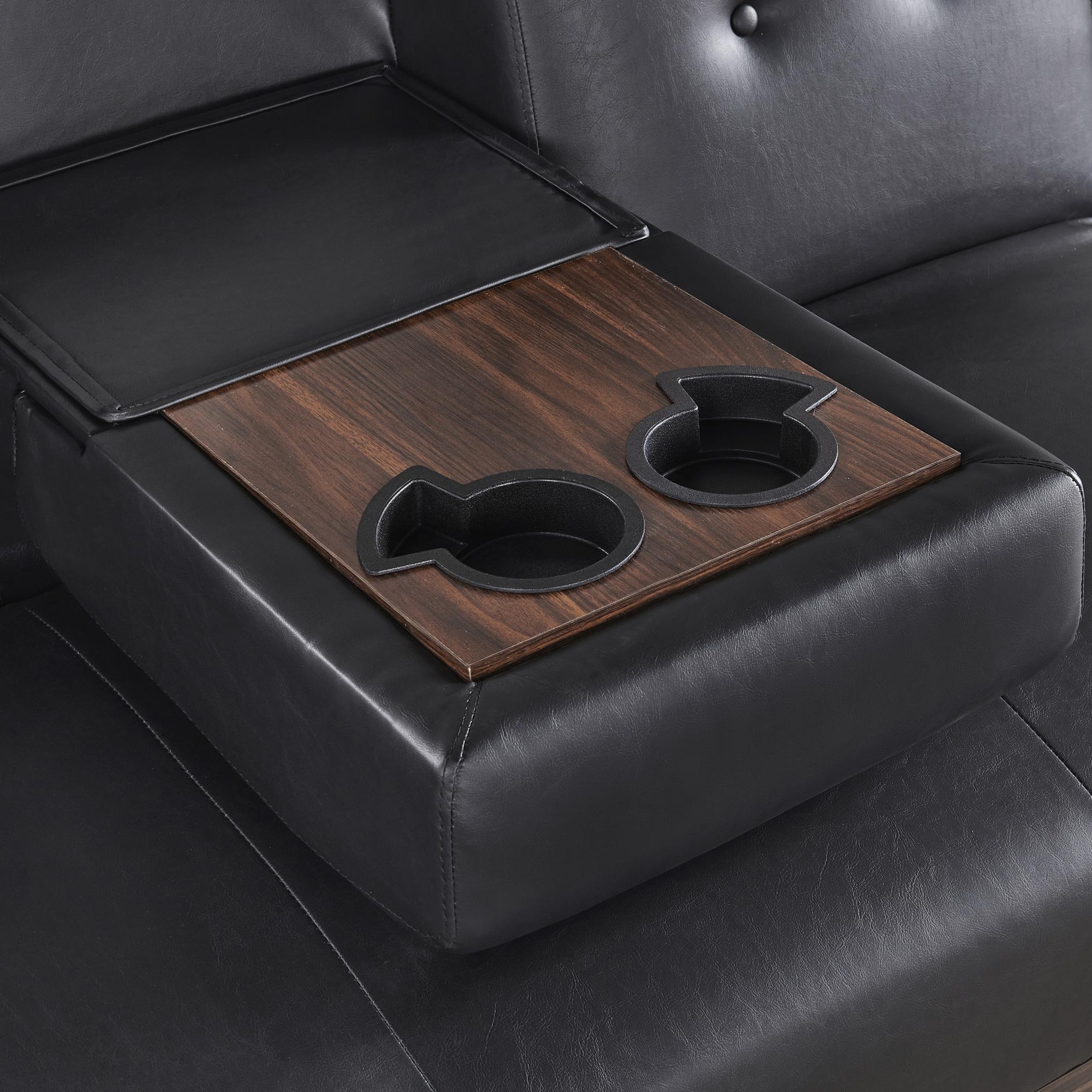 Multifunctional Sofa with Storage and Coffee Table Armrest