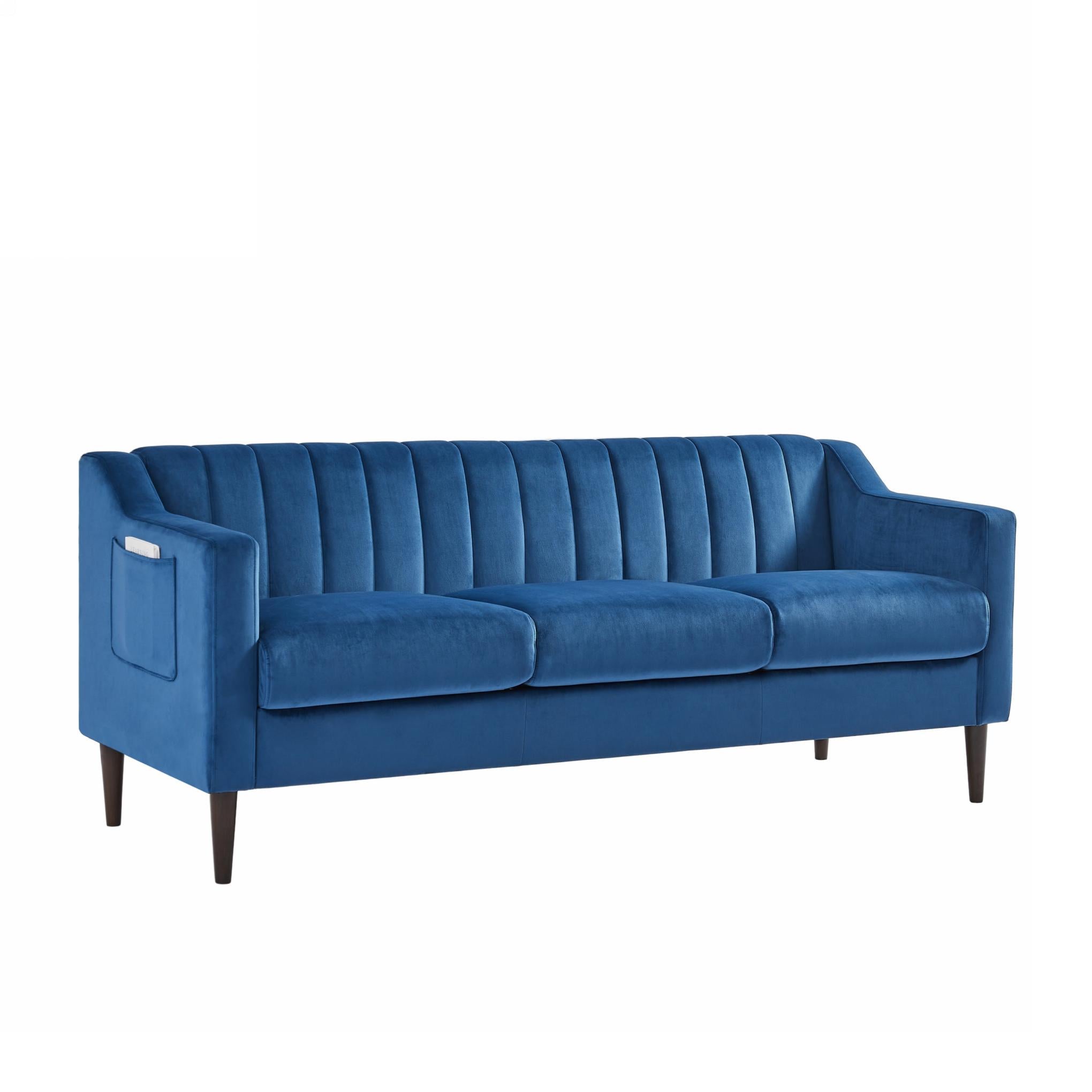 Modern Chesterfield Sofa with Velvet Upholstery and Wooden Frame