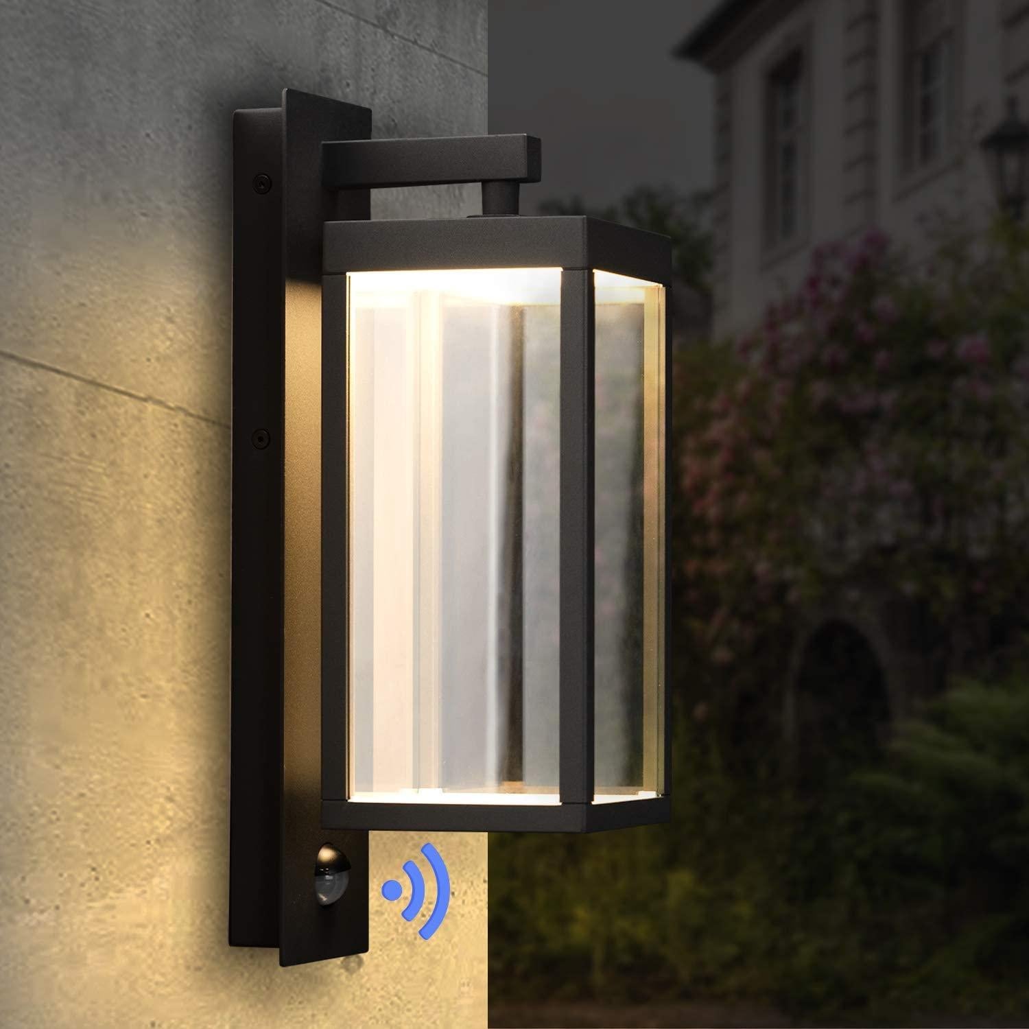 Sensor Outdoor Wall Sconce Led Exterior Ip54 ,13W 750Lm 3000K