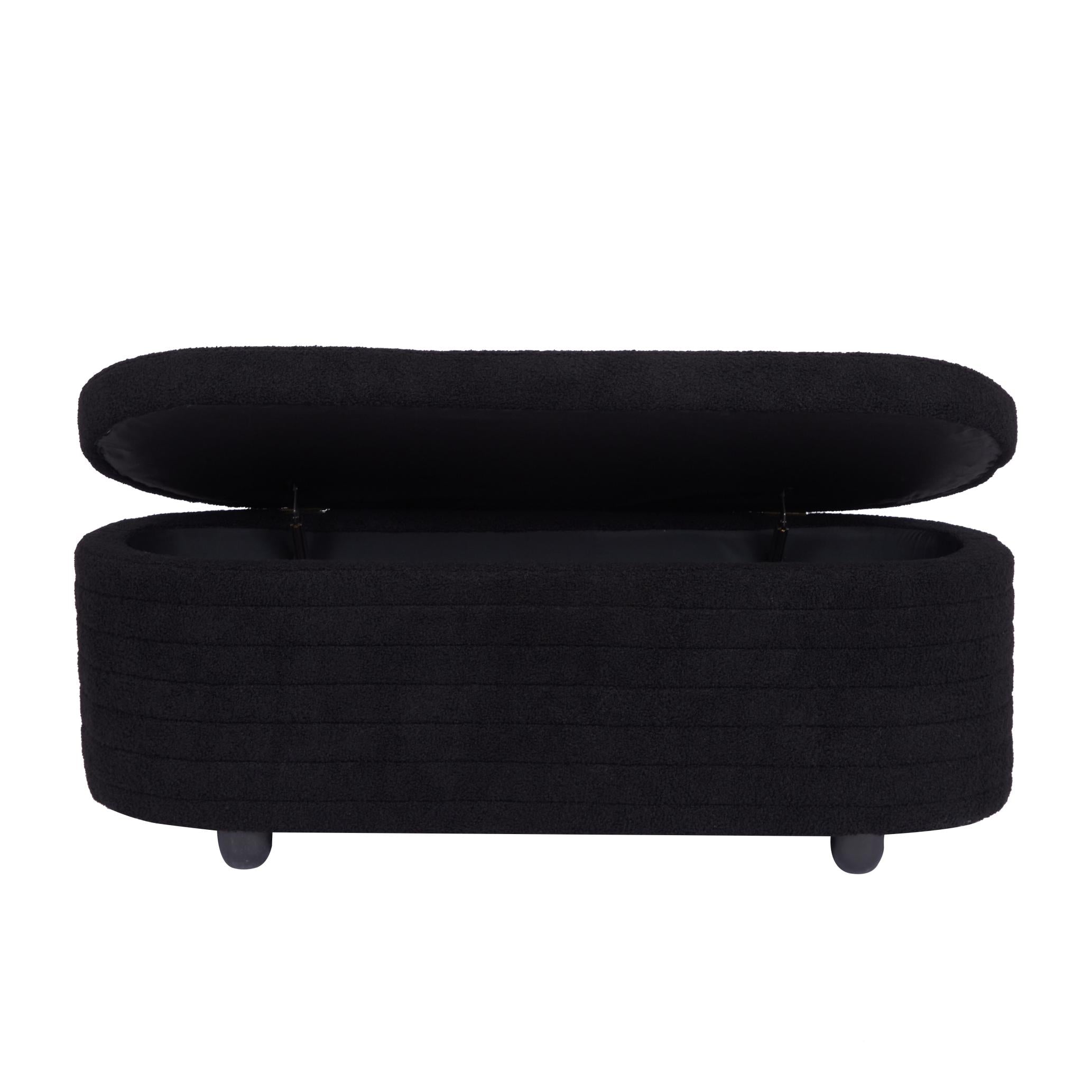 Multi-Functional Storage Teddy Fleece Material Sofa Bench