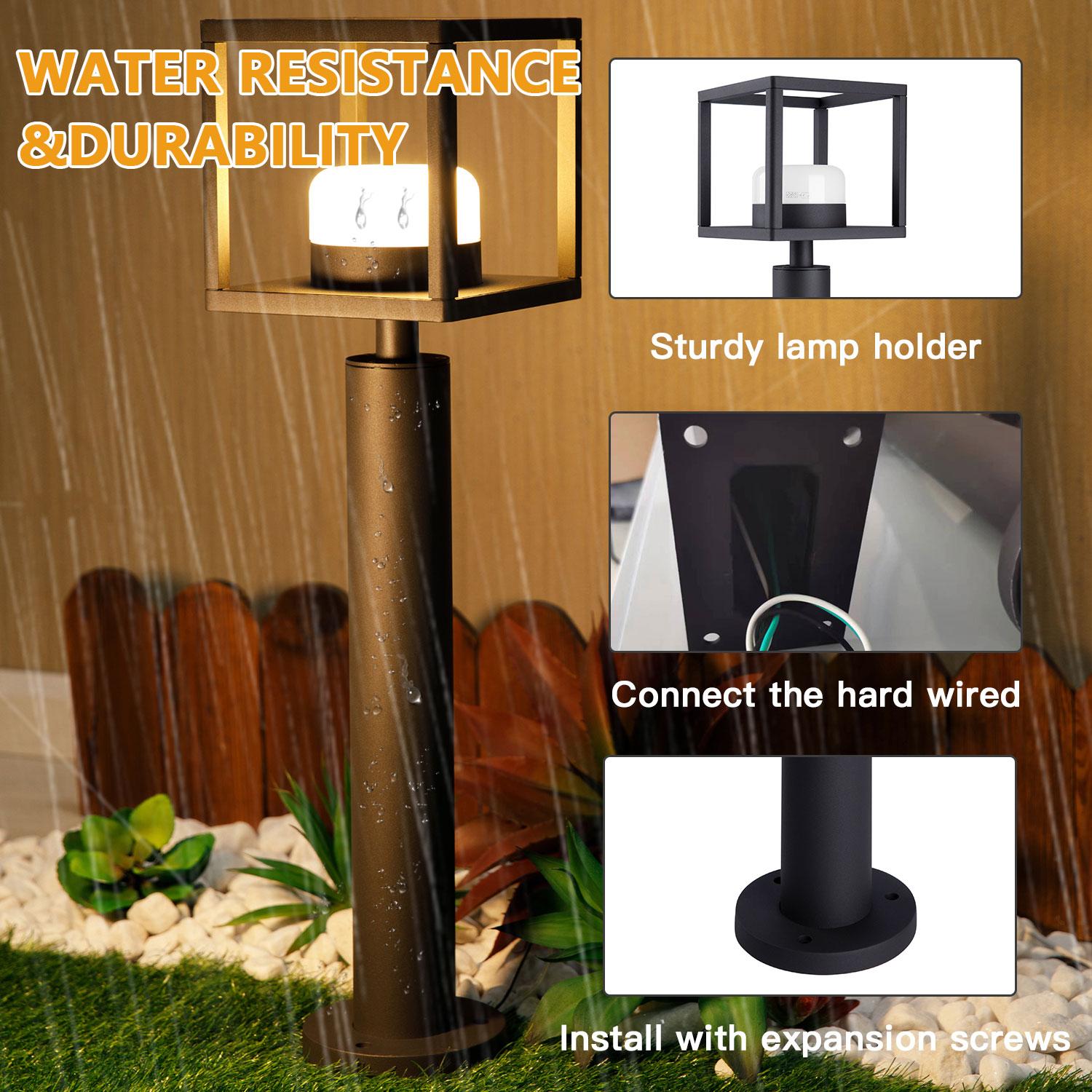 Outdoor Pathway Led Lights Lantern 23.6 in Ip44 Waterproof Garden Modern Landscape Lighting