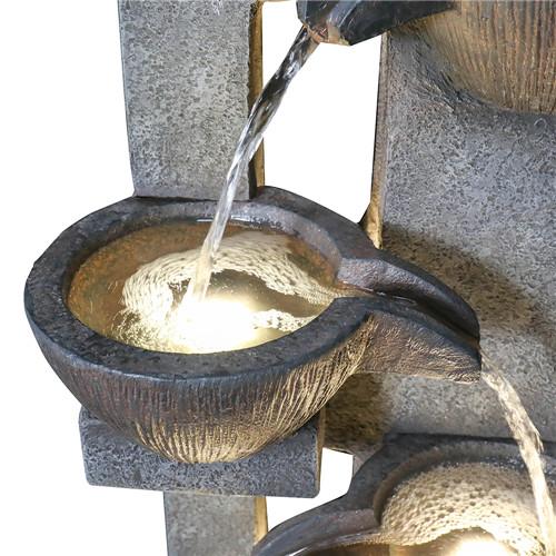 39inches Outdoor Water Fountains With Led Lights For Garden Decor