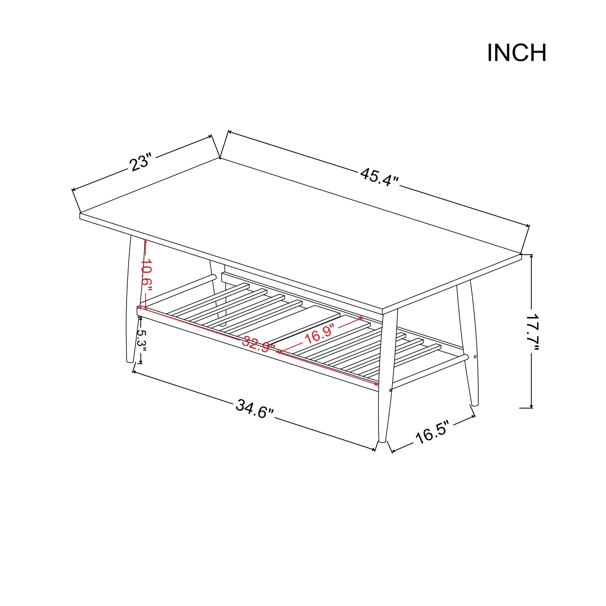 45.4” Rectangular Coffee Table