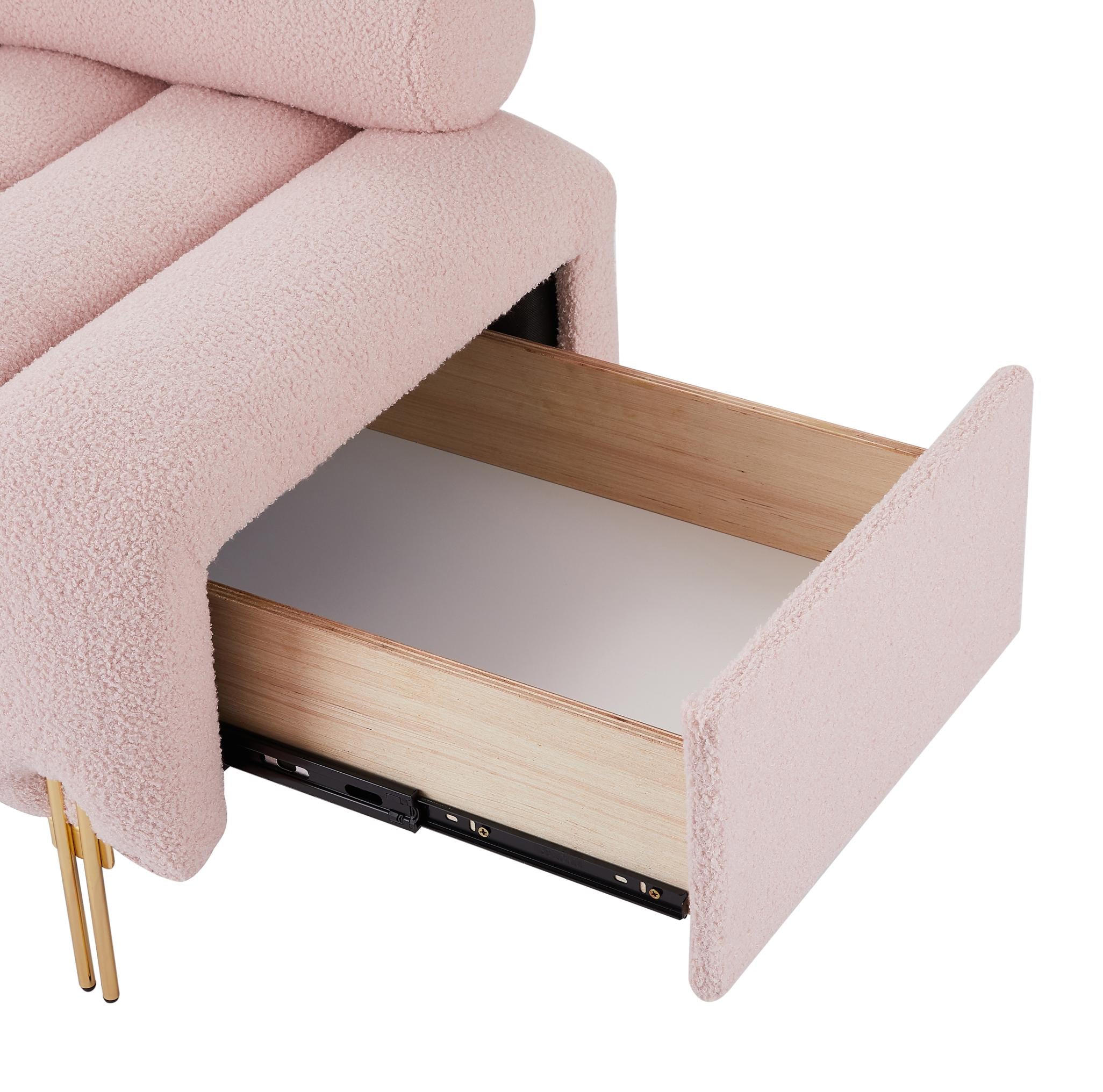 Modern Upholstered Bench with Gold Legs