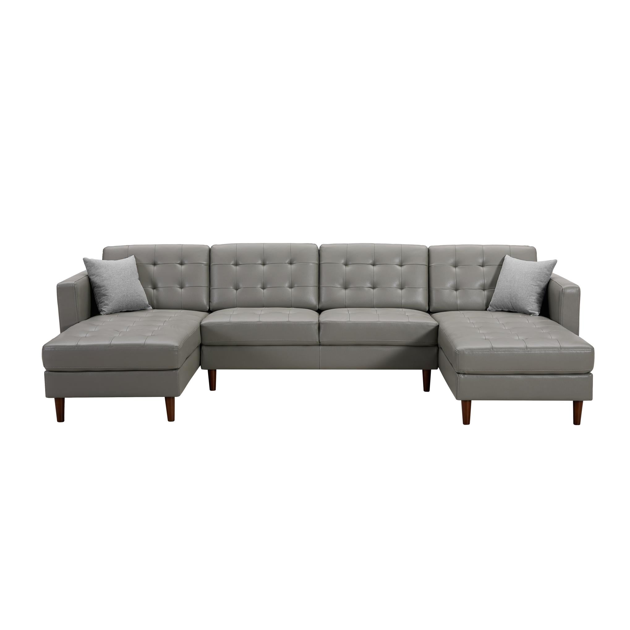 U-Shaped Sofa Tech Pu Leather Chaise Sofa