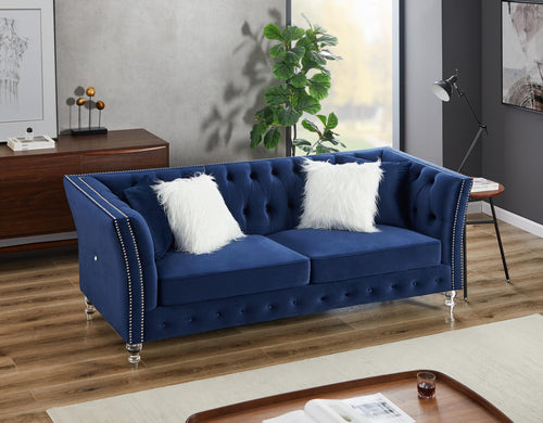Solid Color Tufted Sofa For Living Room