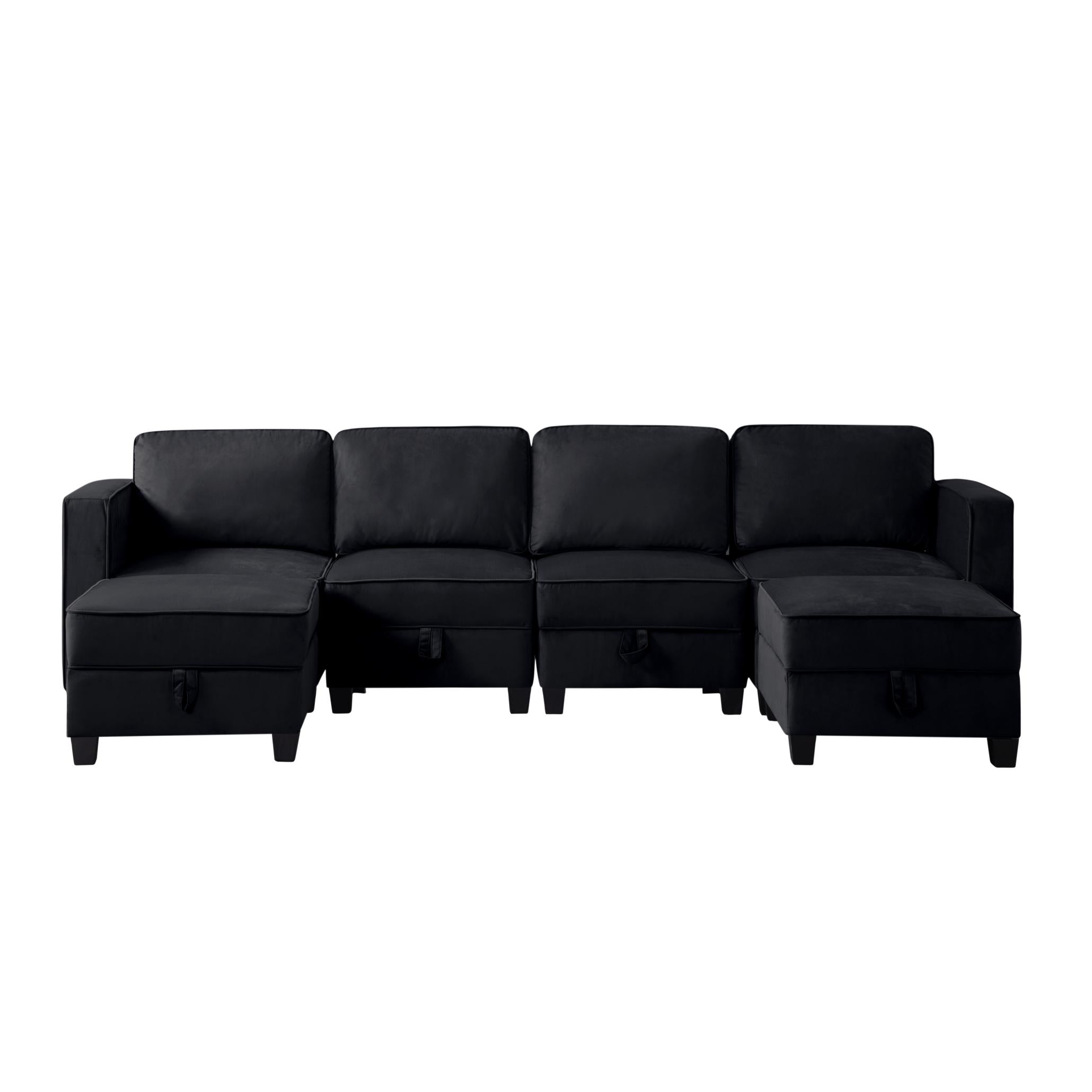 116” Square Arm Sectional Sofa