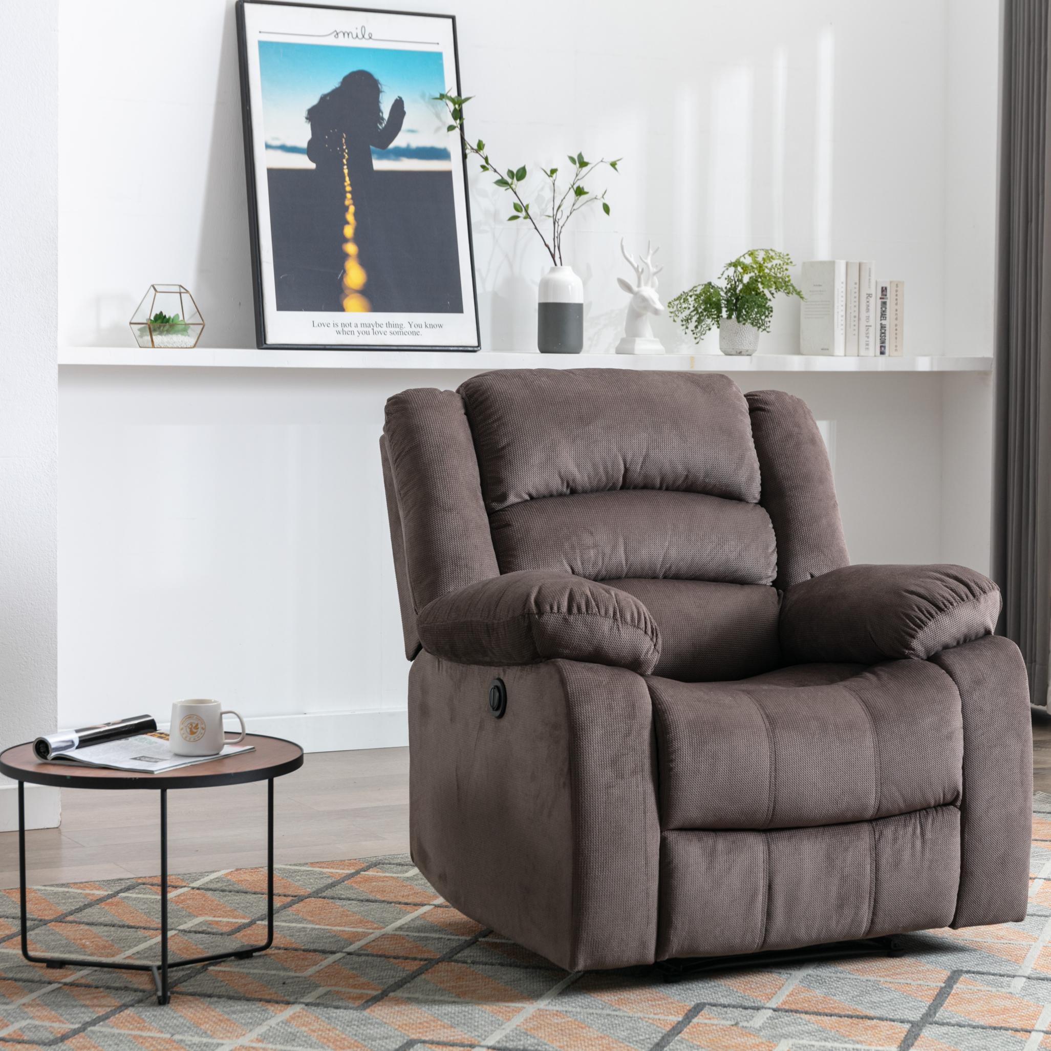 Classic Electric Recliner With Soft Cushion And Back, Small Sofa With Comfortable Armchair