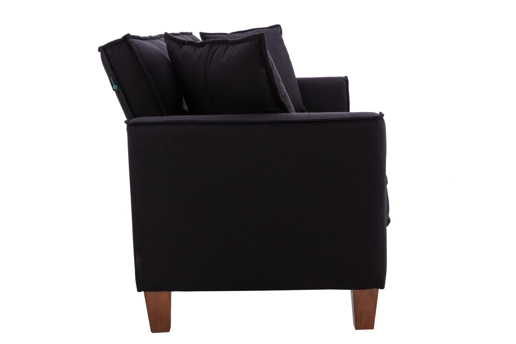 Hot Selling Solid Color  Sofa Easy Assemble 2 Seater Furniture Breathable Linen Sofa Stool