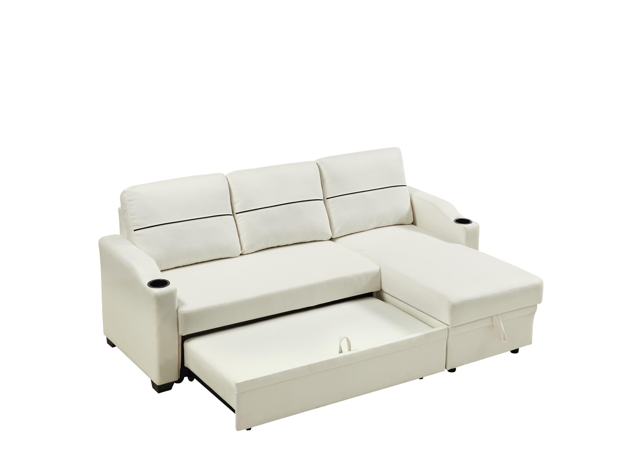 Leisure Pull-Out Storage Sofa Chaise Longue Corner Broaching Bed For Living Room