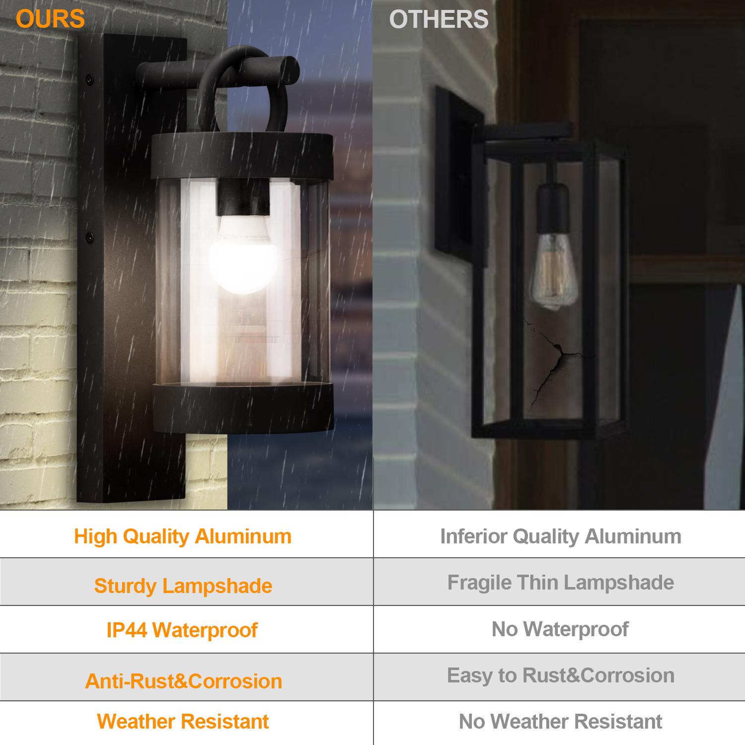 Wall Lights Outdoor Lantern With Dusk To Dawn Sensor E26 Bulb (Not include) Max 28W