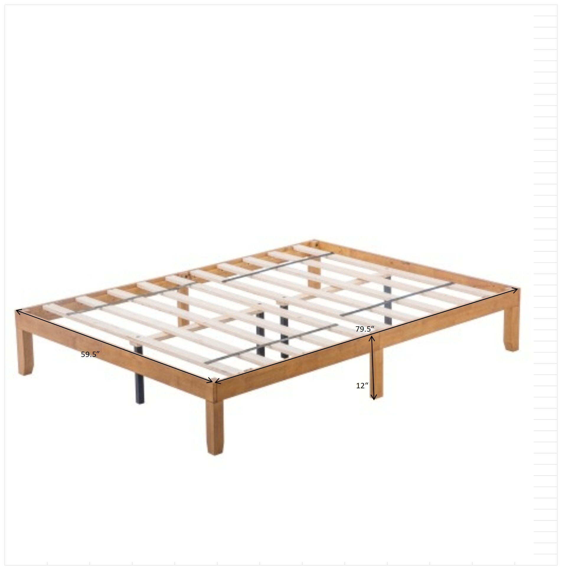 Queen Size Wood Platform Bed Frame,No Box Spring Needed,Strong Wood Slat Support, Easy Assembly