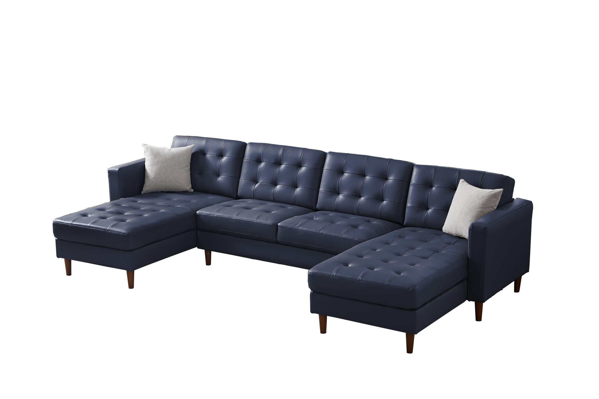 U-Shaped Sofa Tech Pu Leather Chaise Sofa