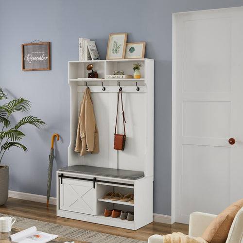 Coat Rack With Storage Shoe Cabinet