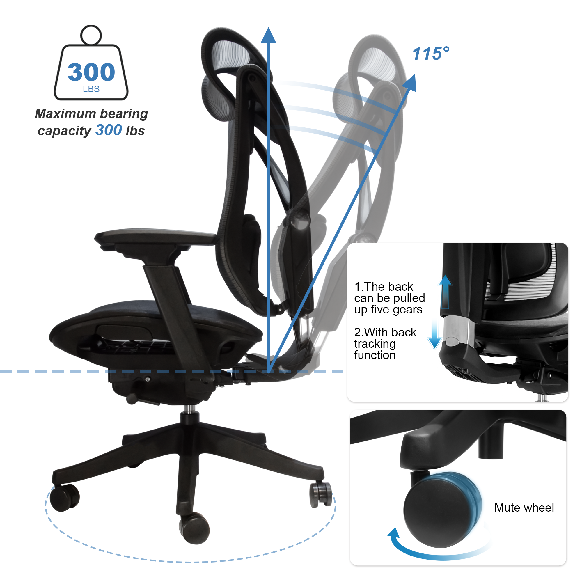 Big and Tall Office Chair with Adjustable Lumbar