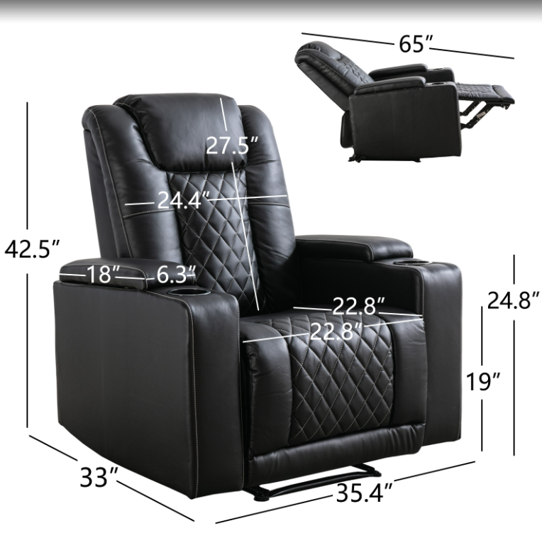 Pu Leather Electric Power Recliner Chair