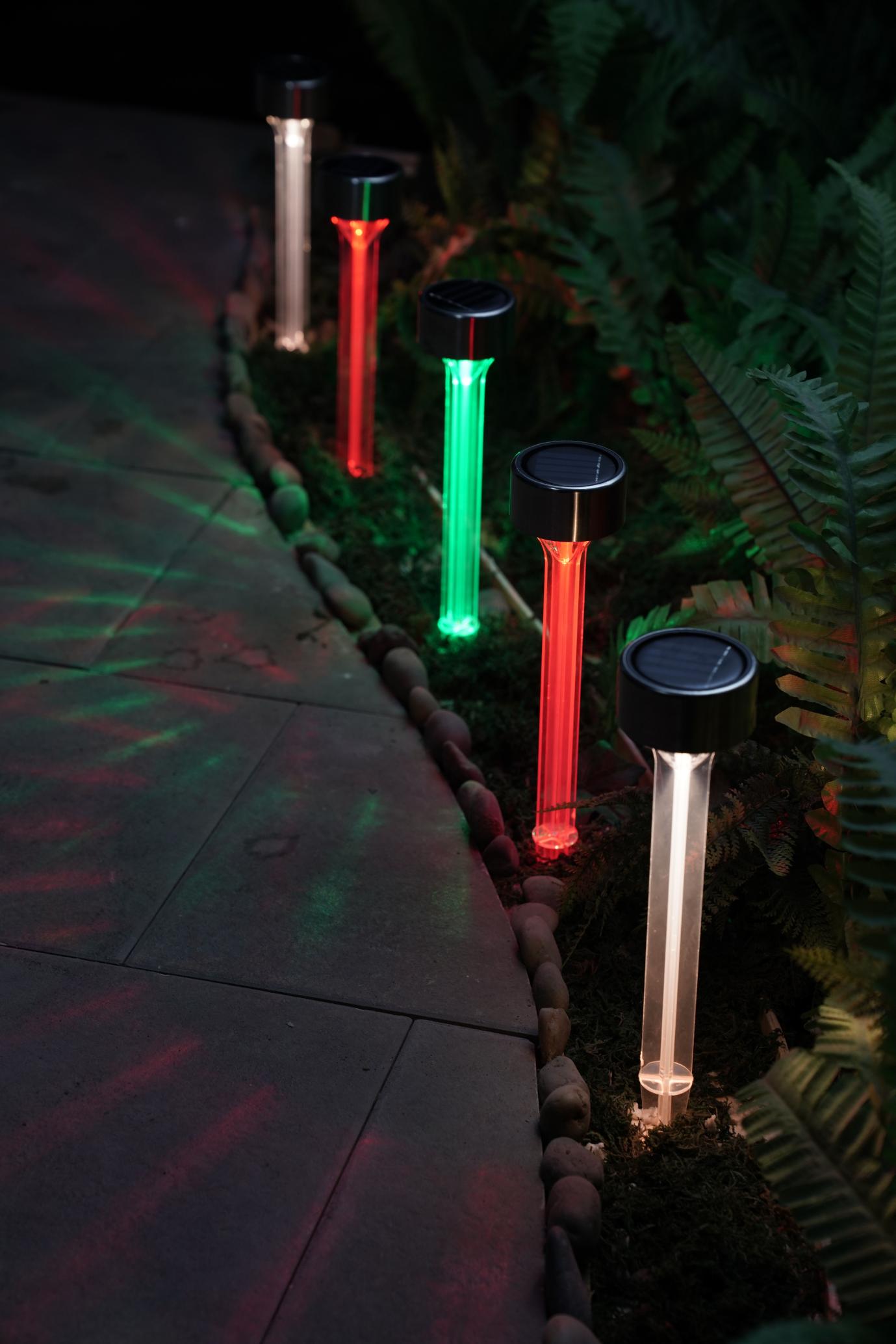 Solar Landscape Lights Transparent Decorative Waterproof, 10 Pack Solar Powered Pathway Lights