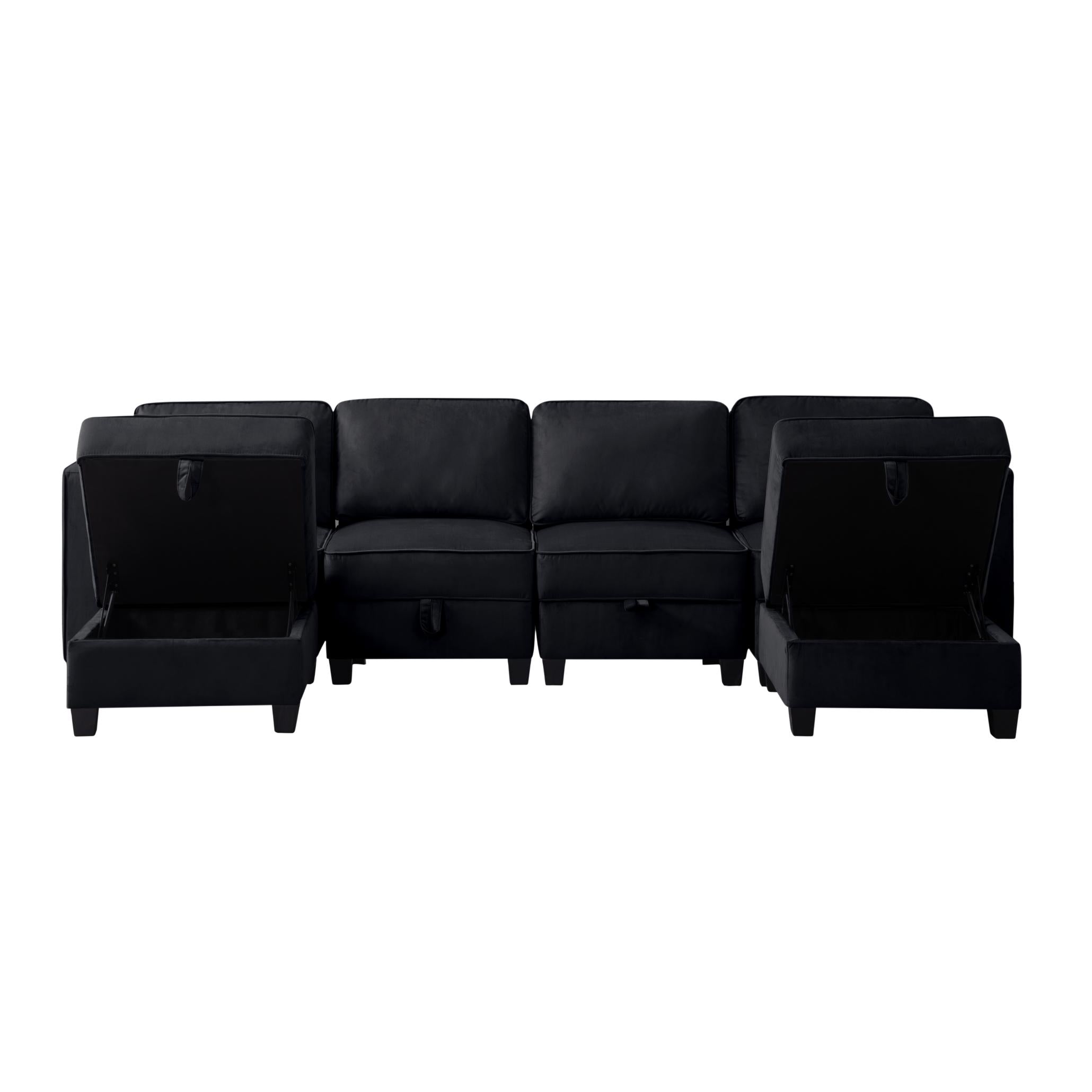 116” Square Arm Sectional Sofa