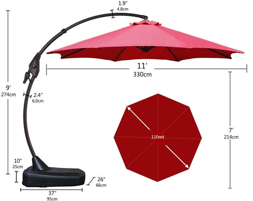 Sr Deluxe Aluminum Offset Umbrella, Patio Cantilever Umbrella