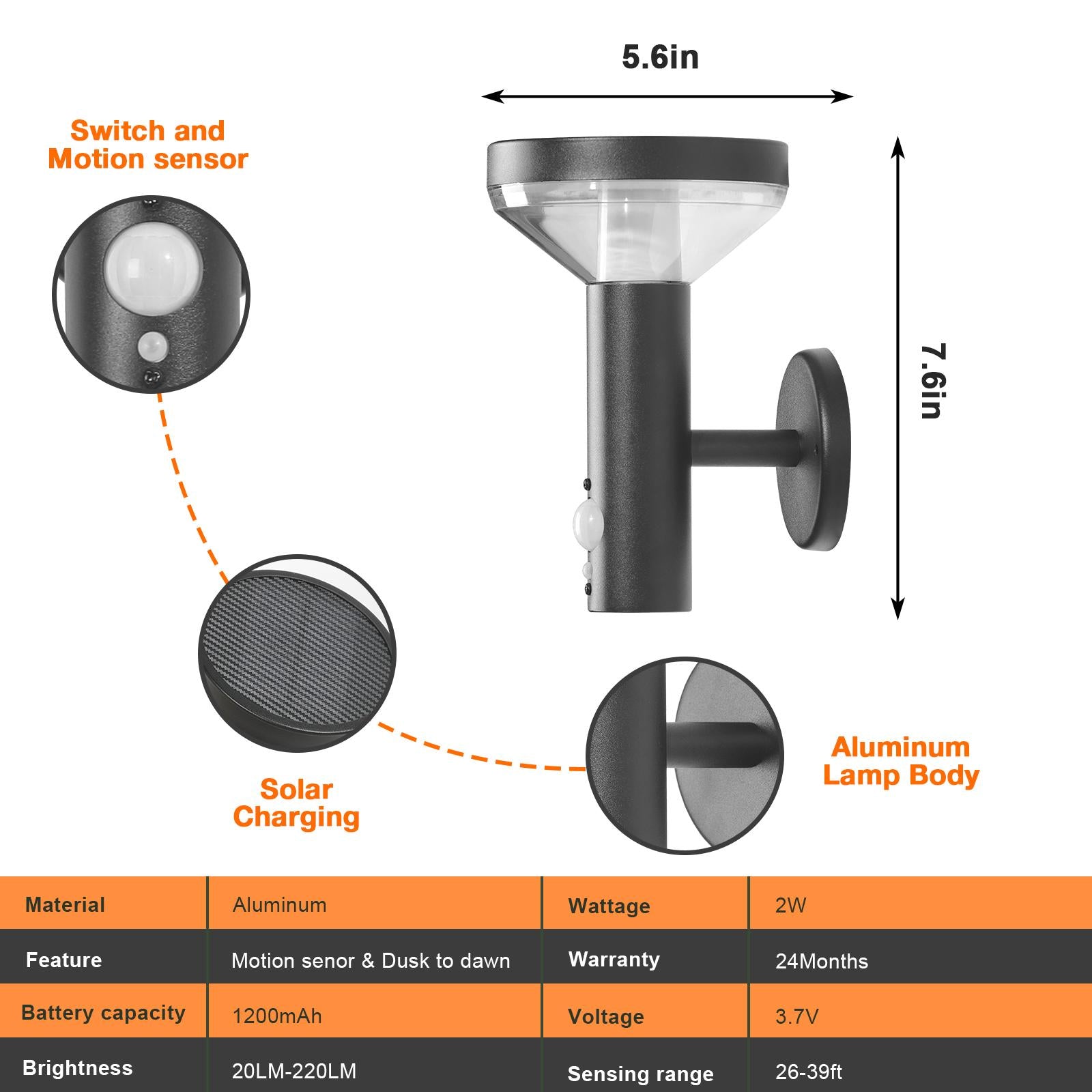 inowel Solar Outdoor Wall Light Dusk To Dawn Led Lantern Ip44 1957