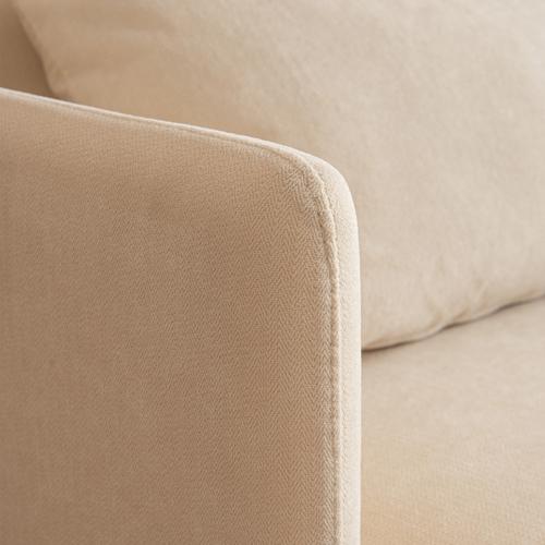 Modern Fabric Accent Armchair, Upholstered Single Sofa Chair,Beige Cotton Linen-30.7''