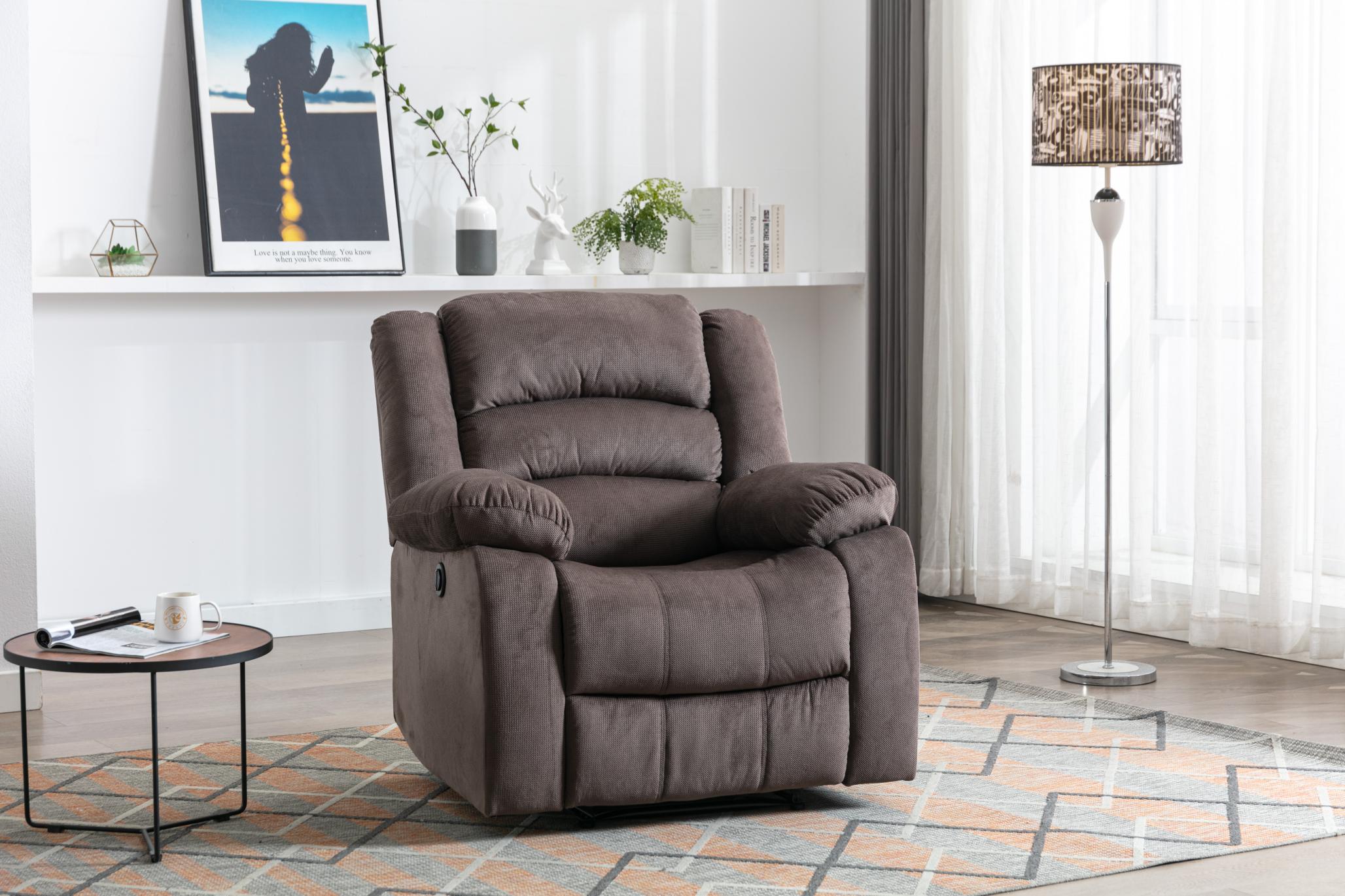 Classic Electric Recliner With Soft Cushion And Back, Small Sofa With Comfortable Armchair