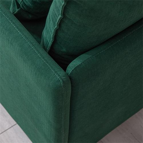 Modern Fabric Accent Armchair,Upholstered Single Sofa Chair,Emerald Cotton Linen-30.7''