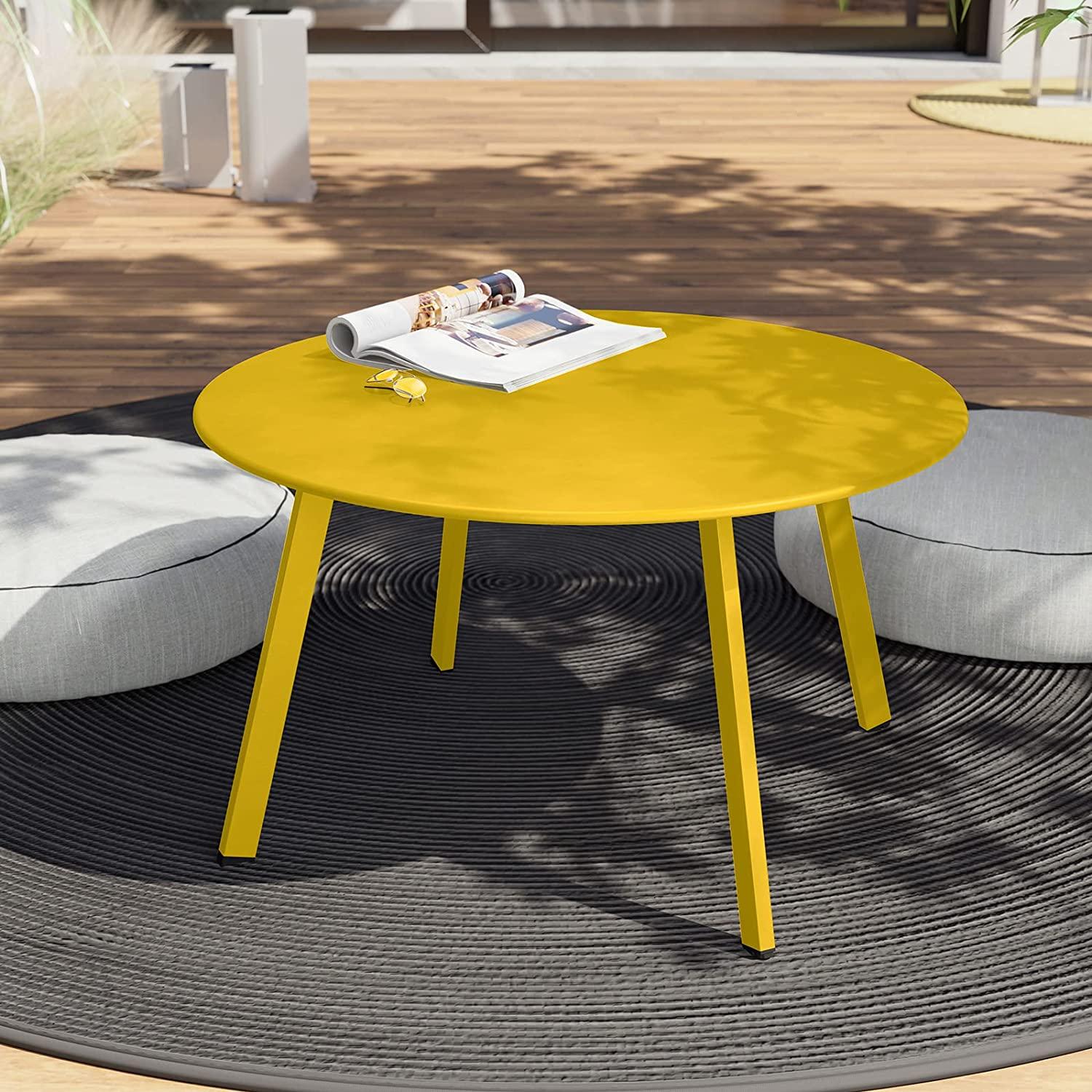 Round Coffee Table  Patio Side Table