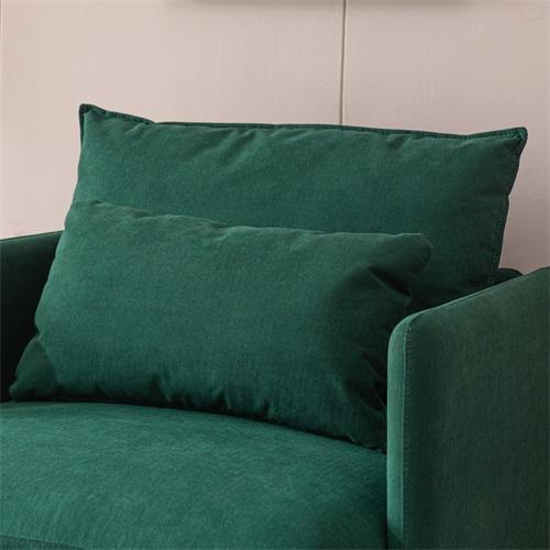 Modern Fabric Accent Armchair,Upholstered Single Sofa Chair,Emerald Cotton Linen-30.7''