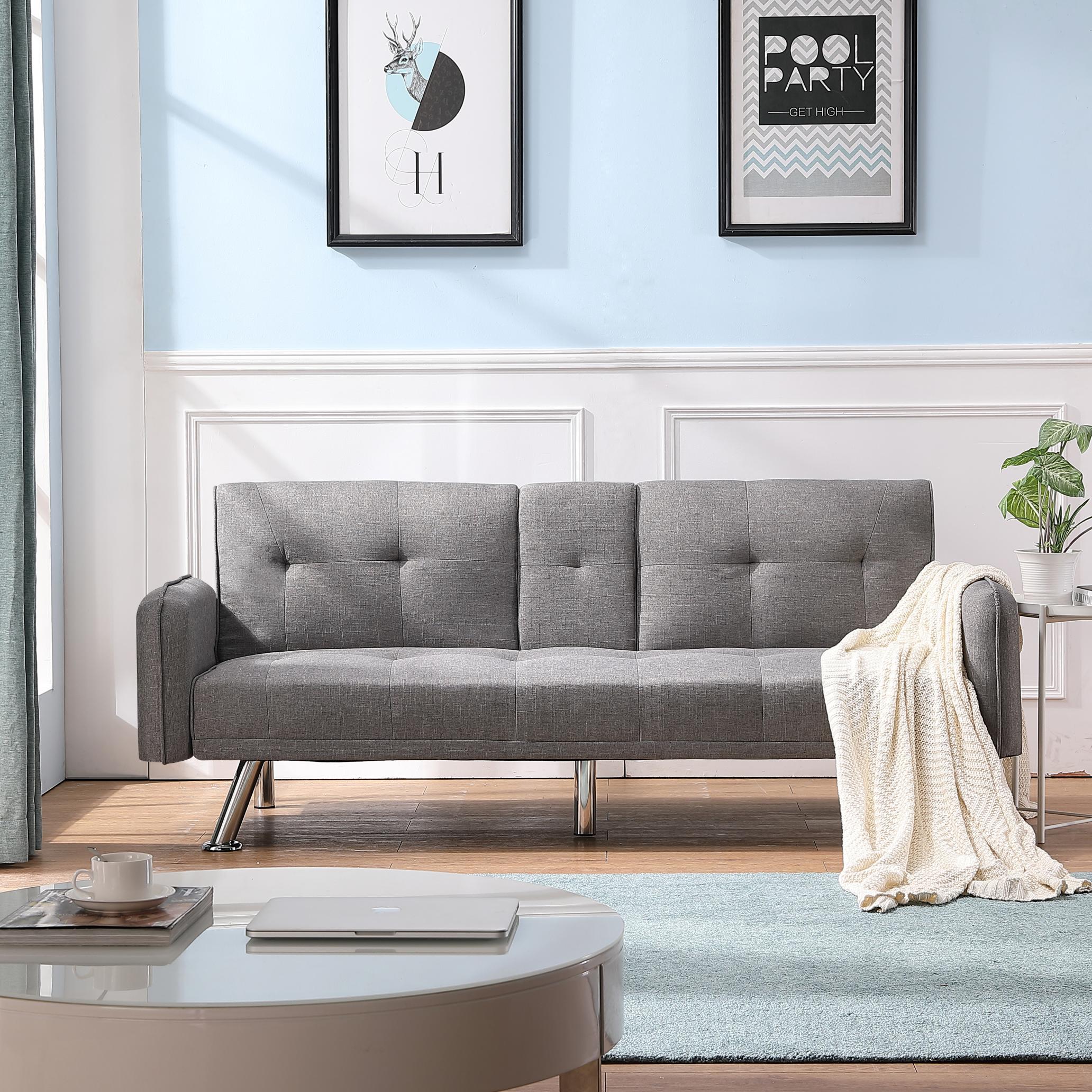 Sleeper Sofa Dark Grey Color