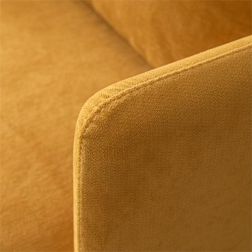 Modern Fabric Accent Armchair,Upholstered Single Sofa Chair,Yellow  Cotton Linen-30.7''