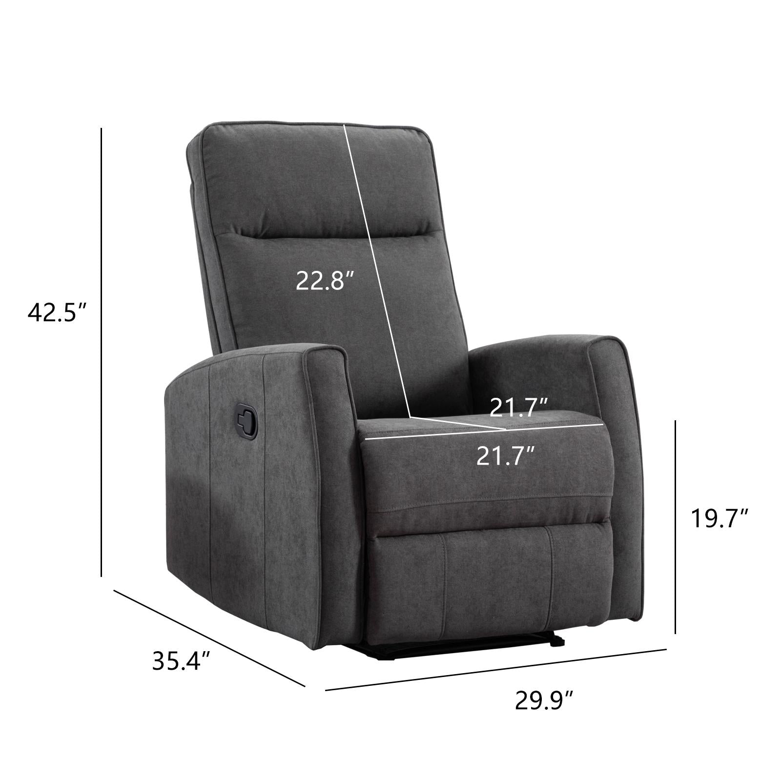 Minimalism Style Manual Recliner, Classic Single Chair, Small Sofa For Living Room&Bed Room