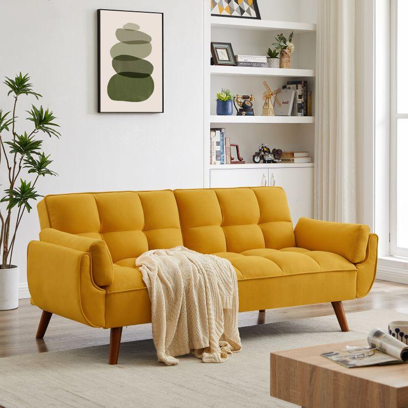 Velvet Sofa Furniture Adjustable Backrest Loveseat