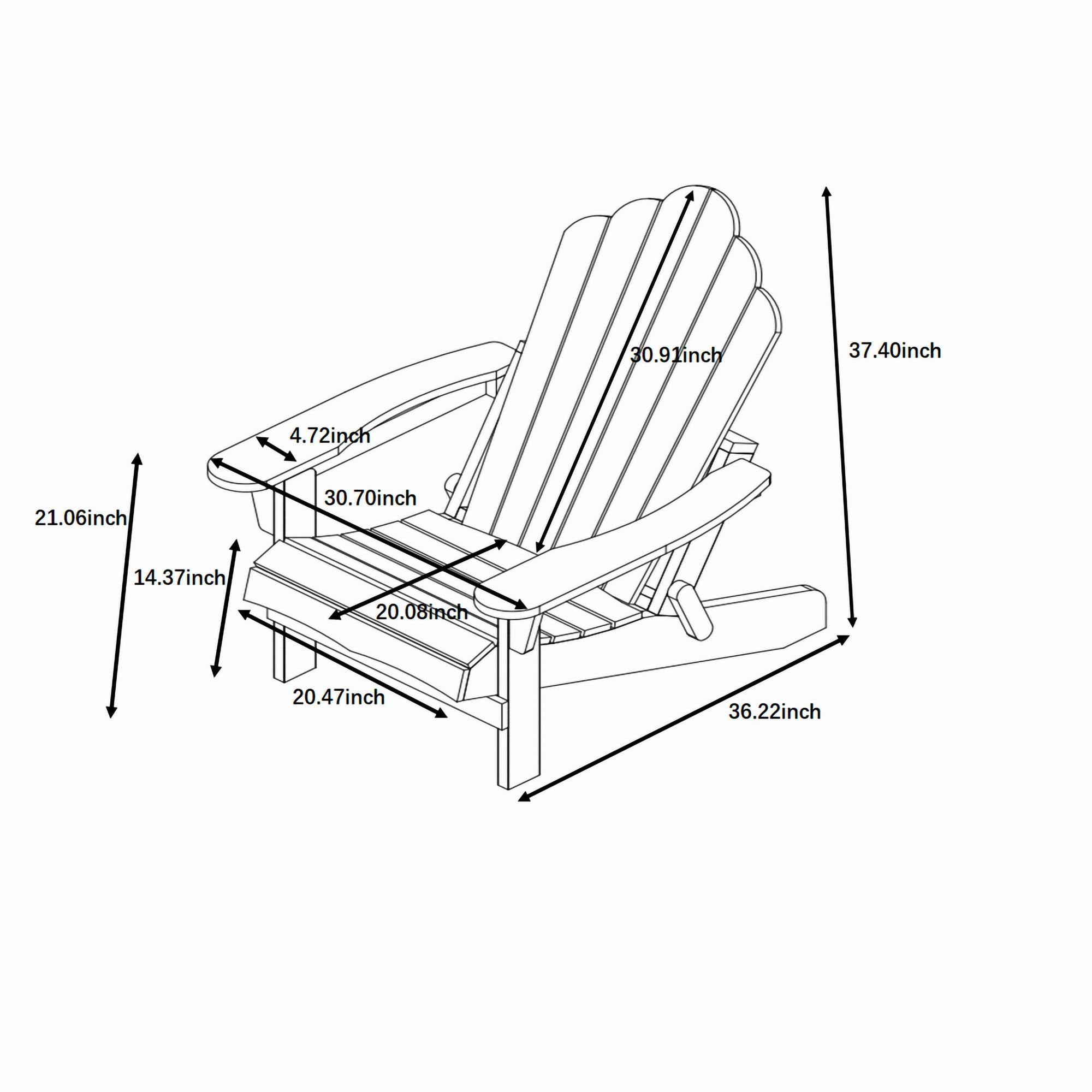 Henninger Plastic Folding Adirondack Chair