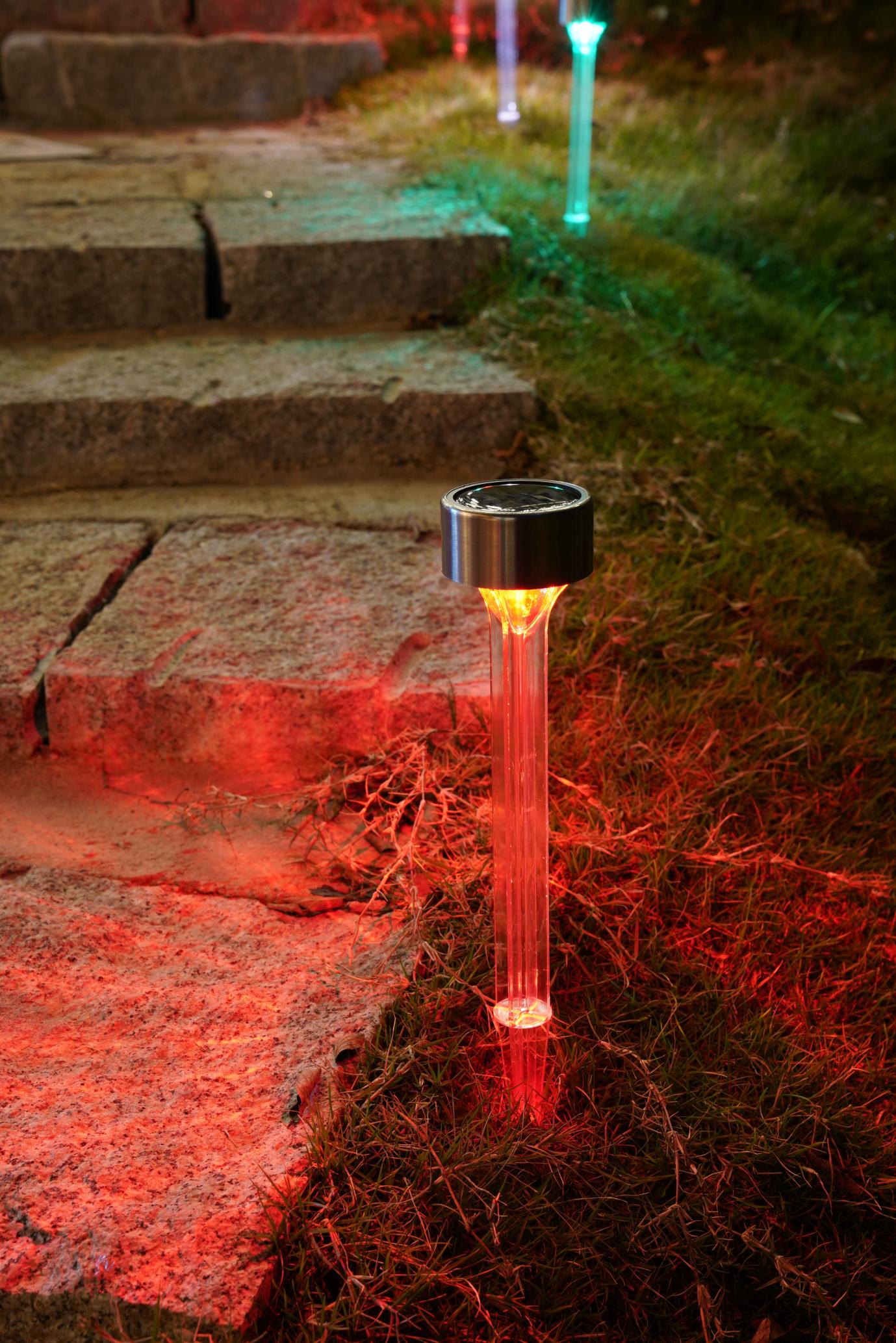 Solar Landscape Lights Transparent Decorative Waterproof, 10 Pack Solar Powered Pathway Lights