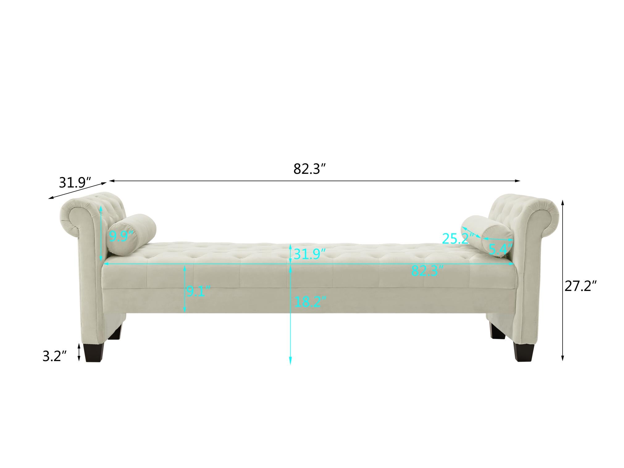 Rectangular Large Sofa Stool