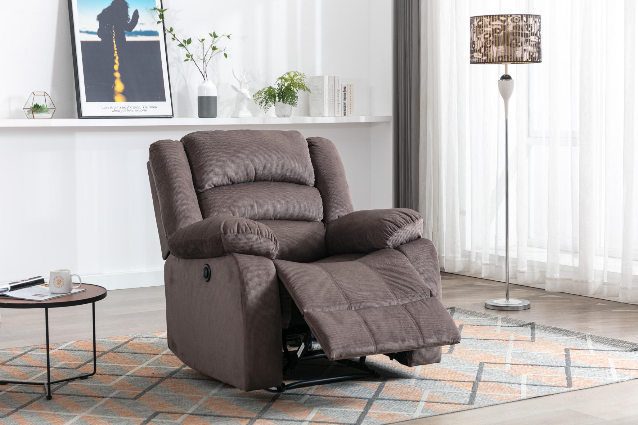 Classic Electric Recliner With Soft Cushion And Back, Small Sofa With Comfortable Armchair