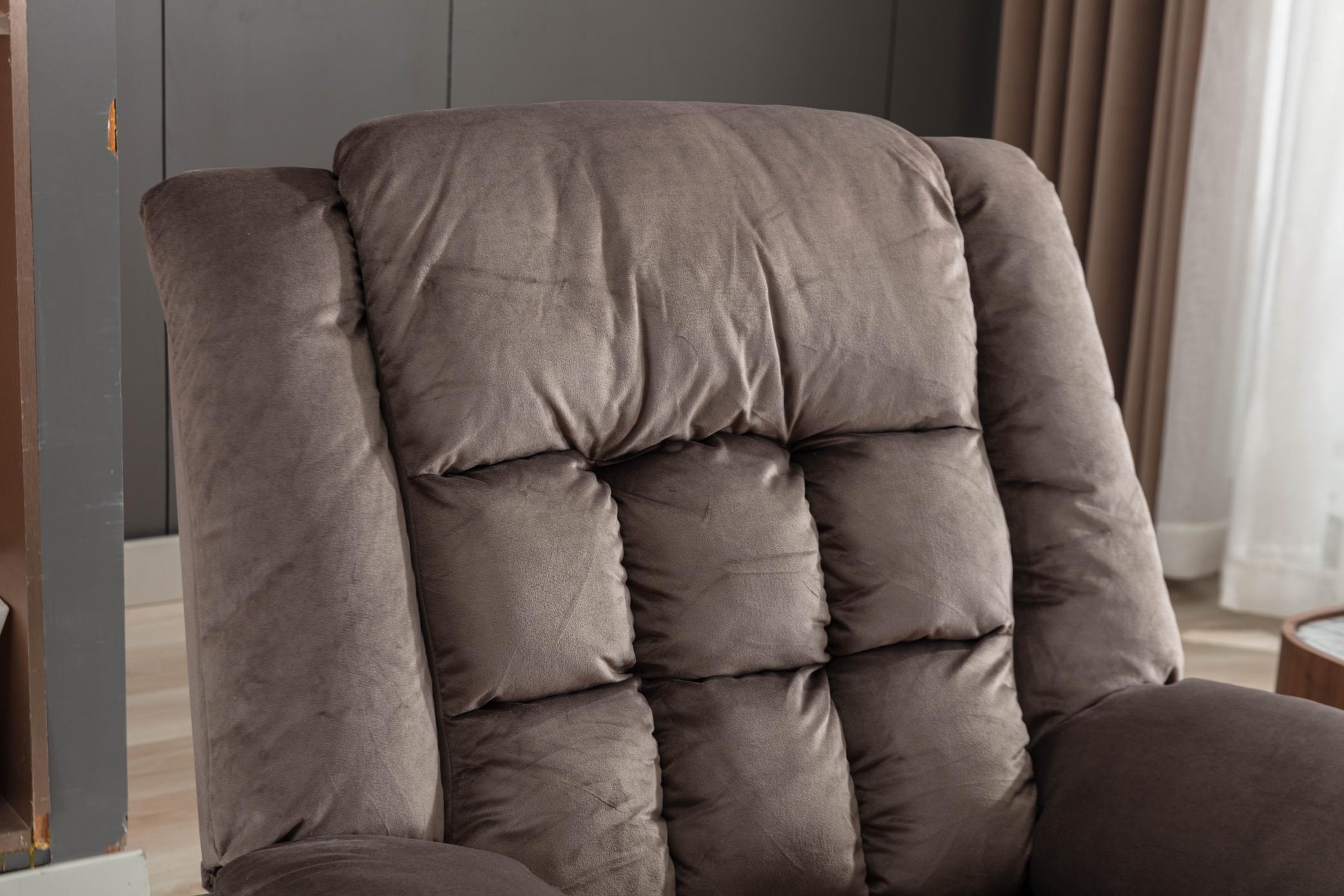 Classic Manual Recliner With Soft Padded Headrest And Armrest, Wonderful Chair&Sofa For Living Room And Bed Room