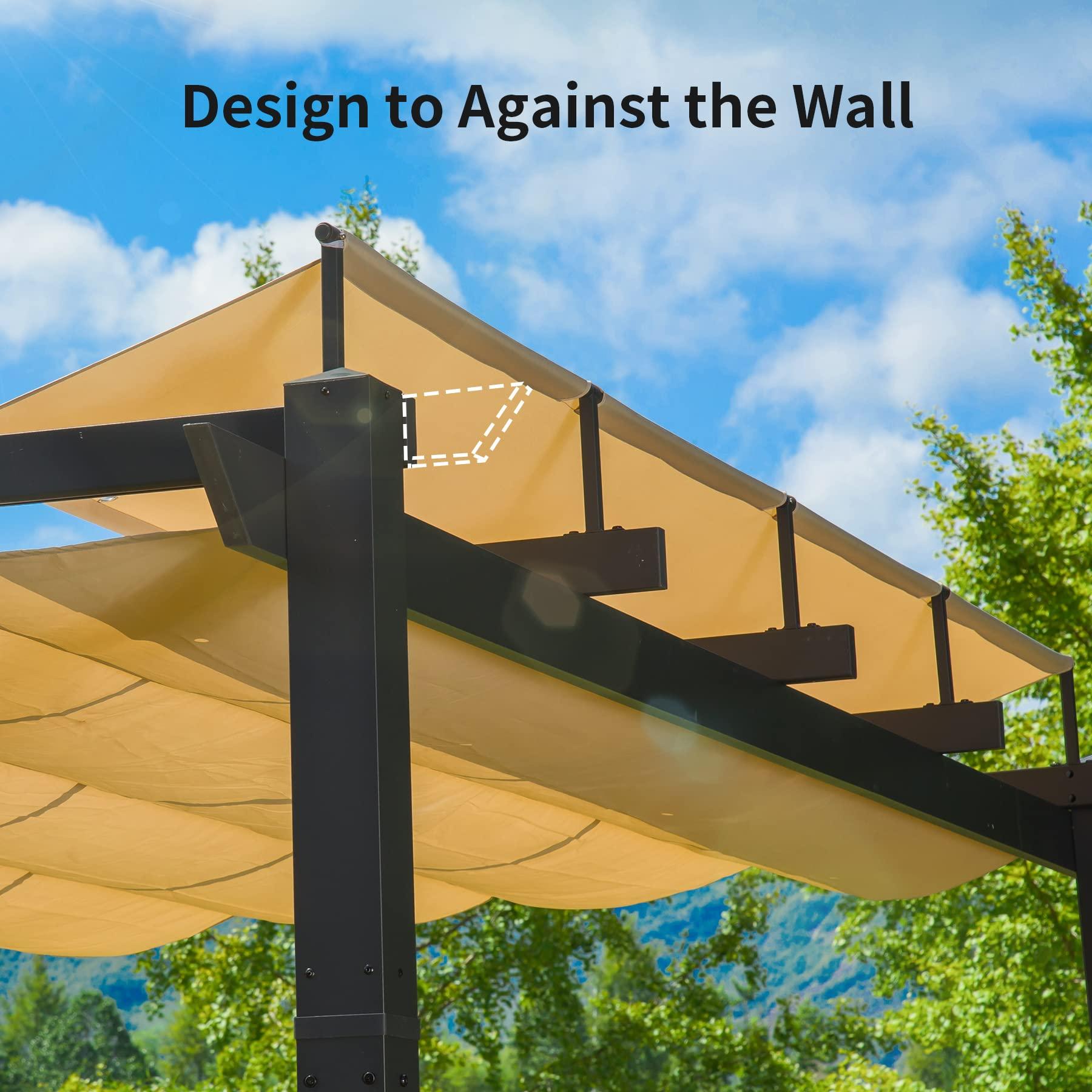 Domi Outdoor Living Outdoor Retractable Pergola With Weather-Resistant Canopy Aluminum