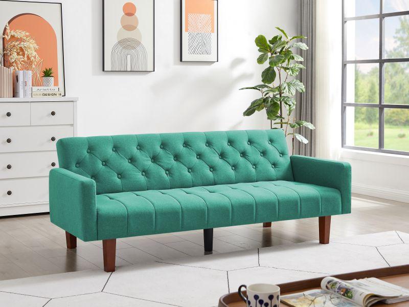 Factory Tufted Back Sofa Mid-Century Convertible Sofa Bed For Living Room