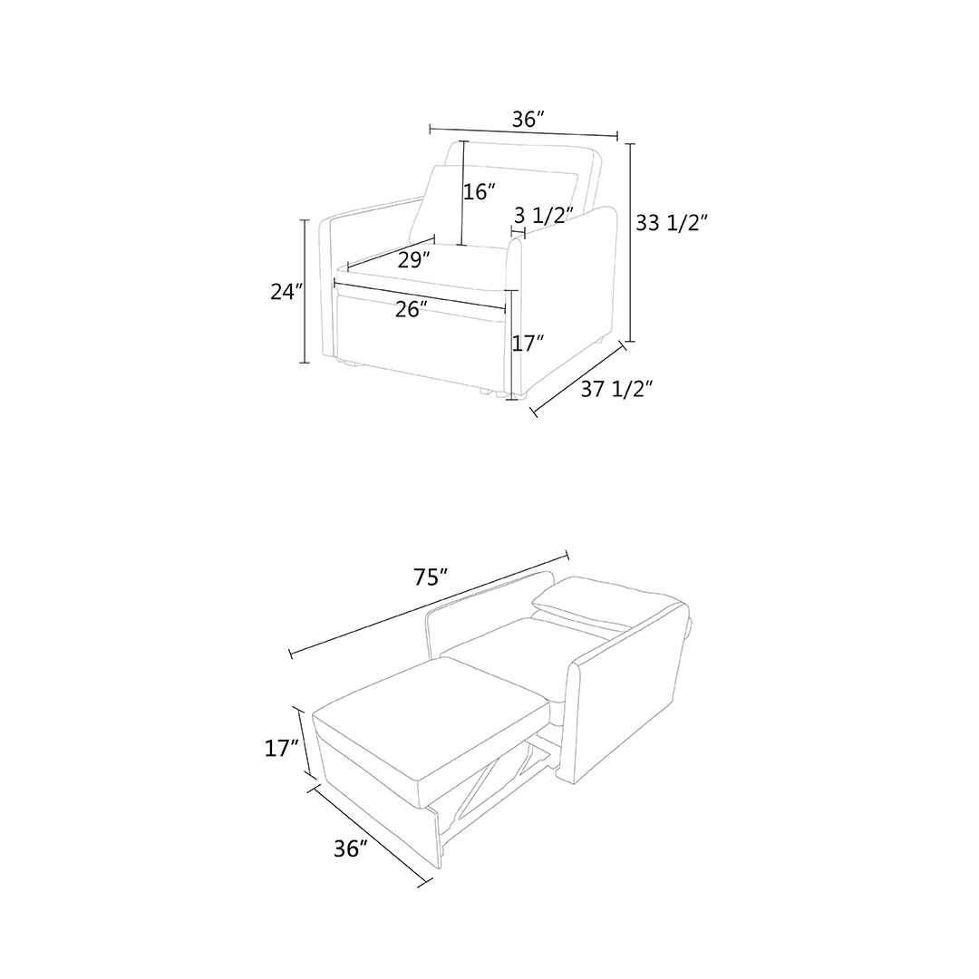 Lint Convertible Sofabed Chair