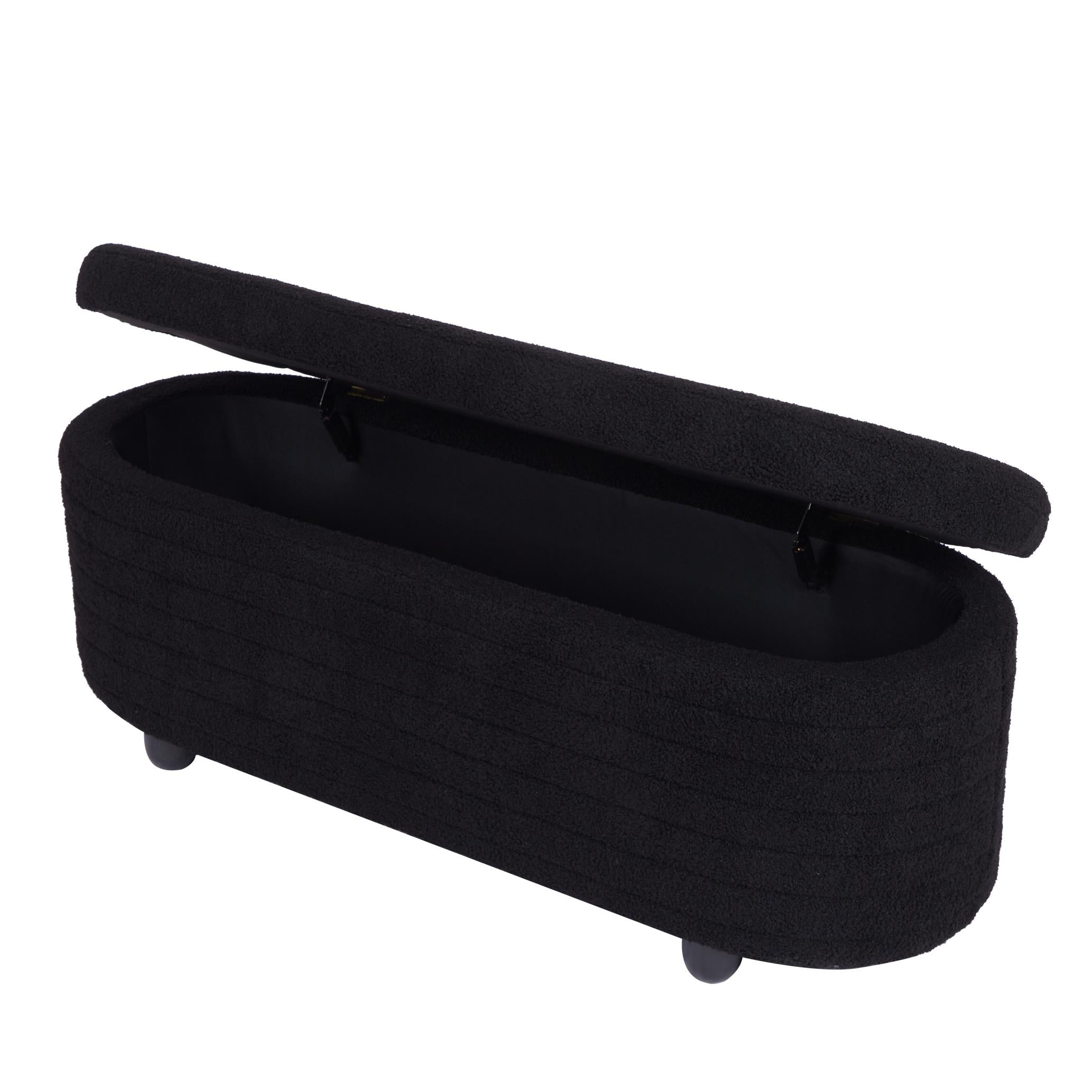 Multi-Functional Storage Teddy Fleece Material Sofa Bench