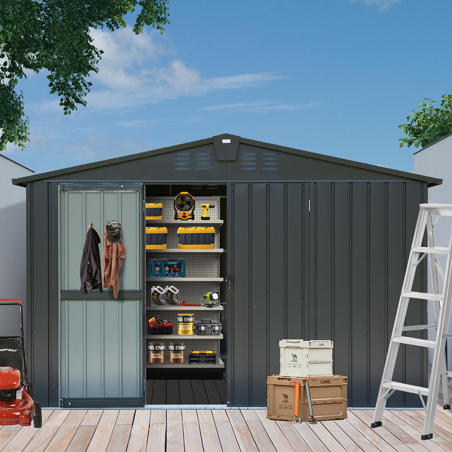 Storage Sheds Garden Shed With Metal Galvanized Steel Roof Outside Sheds&Outdoor Storage Clearance