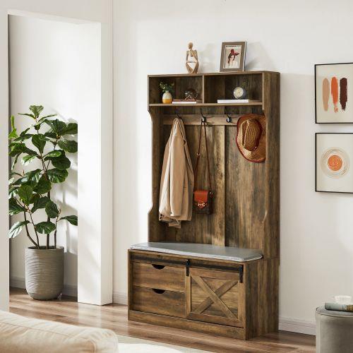 Coat Rack With Storage Shoe Cabinet