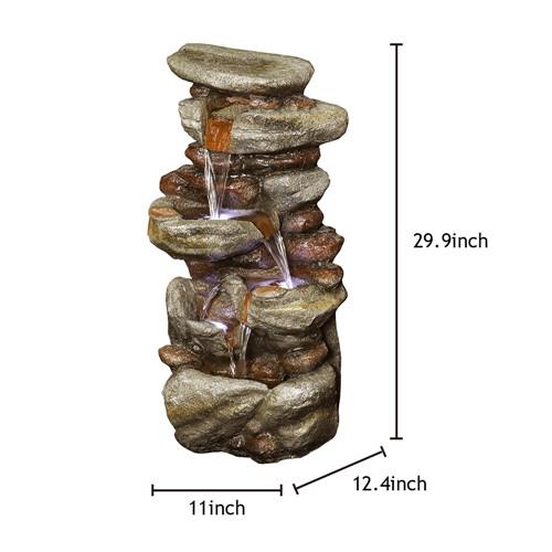 29.9inches Rock Water Fountain With Led Lights