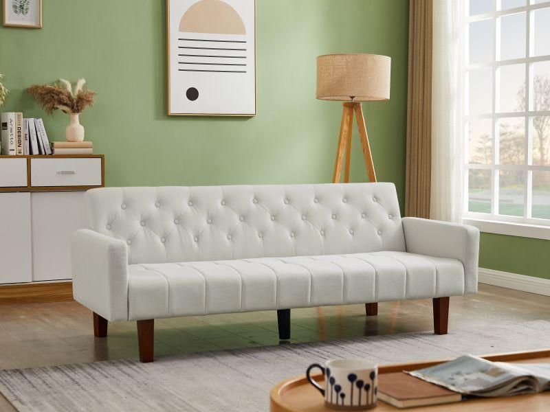 Factory Tufted Back Sofa Mid-Century Convertible Sofa Bed For Living Room